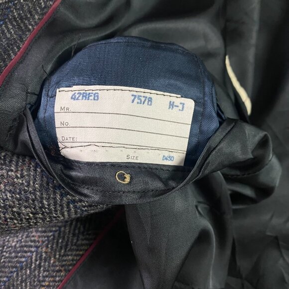 Vintage Evan Picone Herringbone Tweed Blazer Sport Coat Men's 42R Fits 40S Gray - Picture 9 of 16